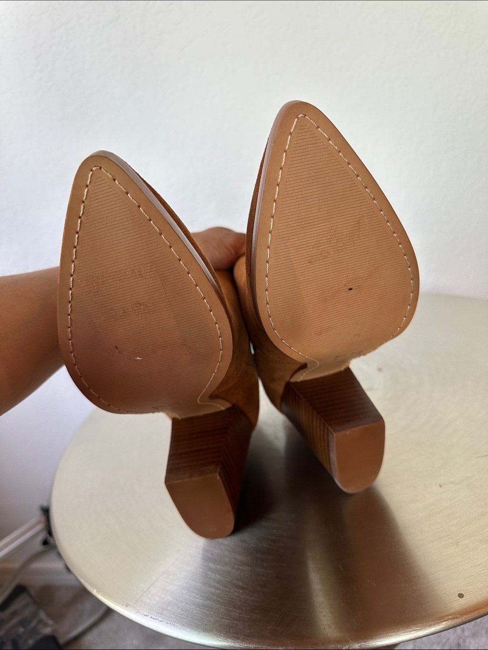 Marc Fisher Suede Ankle Boots in Cognac Brown - Picture 6 of 6